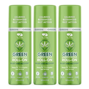 3-Pack Green Pain Relief and Recovery Menthol Eucalyptus Arnica ROLL-ON - Picture 1 of 6