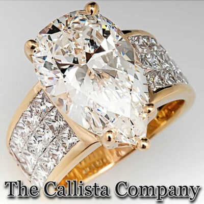 2.8K+ Vendido CALLISTA CO. CREADO EN LABORATORIO 3.0 CT CORTE PERA TRANSPARENTE 3A+ CIRCONITA RG TALLA 5-9 ✓ Foto 1 de 4