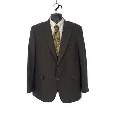 Abrigo deportivo vintage Kingsridge traje chaqueta para hombre 46R marrón lana 2 botones ventilados Foto 1 de 4