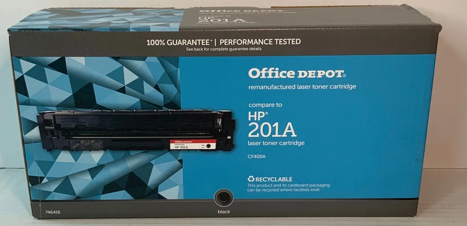 Office Depot CF400A (746416) Replaces HP 201A Black Toner Cartridge