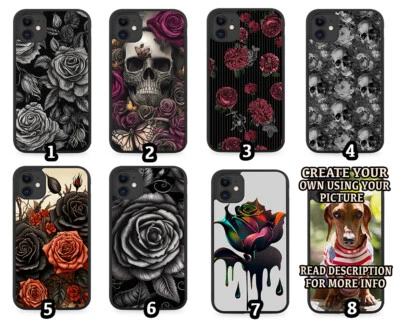 Roses Rubber Phone Case Rose Red Black Grey Dripping Dark Goth Gothic Grunge Pin - Image 1 of 2