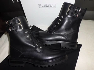 Versace Collection Woman Anfibo Pearl Calf Shoes Size 40 New Originals - Picture 1 of 9