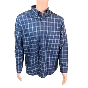 Camisa de vestir ARROW para hombre mediana azul oscuro a cuadros resistente a las arrugas (N15-15,5) - Imagen 1 de 4