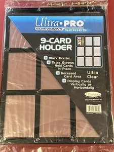 Portatarjetas ULTRA PRO 9 tarjetas marco negro atornillado *NUEVO* - Imagen 1 de 2