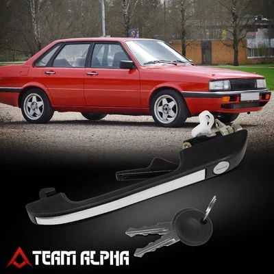 Tirador de puerta delantera derecha negra texturizada Fit 1980-1987 Audi 4000 Quattro Foto 1 de 4