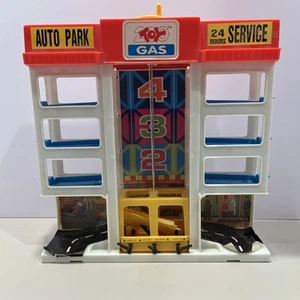 VTG Blue Box Exxon Service Station Parking Garage Toy Playset Retro 70-80s. TT-2 - Picture 1 of 14