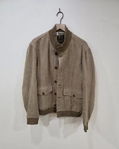 Polo Ralph Lauren Bomber Linen & Silk Herringbone Tweed Jacket $748 Size XL - Picture 1 of 6