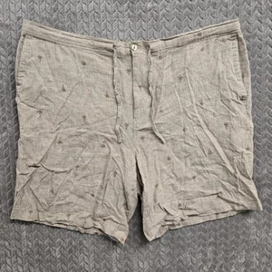 Pantalones Cortos Cubavera Para Hombre Talla 2XL 44 Mezcla de Lino Natural Estampado Palmera Cordones - Imagen 1 de 7