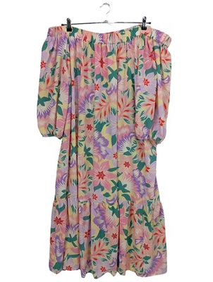 ASOS Vestido strapless Mujeres Vestido Talla EU 56 rosa-lila-amarillo pálido - Imagen 1 de 4