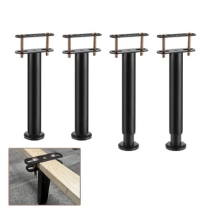 4 Set 16.54 Inch Total Height Adjustable Metal Bed Frame Center Support Legs - Picture 1 of 7