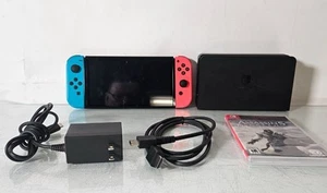 Nintendo Switch Handheld OLED Heg-001 Neon Red & Blue JoyCons Assassins Creed - Picture 1 of 11