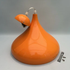 Orange Ceiling Pendant Ceiling Light Fitting Light Shade Metal VTG Style Retro - Picture 1 of 10