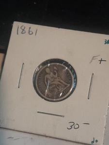 1861 seated liberty dime - Bild 1 von 5