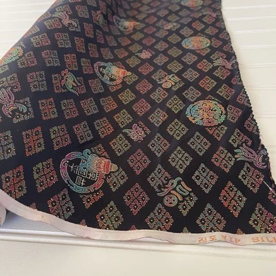 SILK BLACK, Multicolor FABRIC 4 Yards x 23 Inches Wide or 144 Inches x 23 Wide - Image 1 of 4