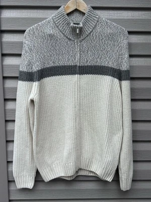 Suéter Boggi Milano Cremallera Completa Para Hombre Lana Mezcla Cachemira Jersey Grande Foto 1 de 4