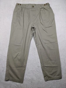 Farah Stretch Mens 40x30 Gray Chino Pleated Pants Tapered High Rise - Picture 1 of 12