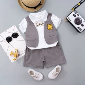 Toddler 2PCS Baby Boys Outfit Boy Kids Cool Outfits Top Clothes + Pant(1-2Y) - Picture 1 of 12