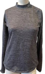 Under Armour ColdGear Womens Sz Medium Gray Long Sleeve Mock Running Top 1298262 - Picture 1 of 6
