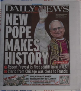 Pope Leo XIV First American Pope NY Daily News 5/9/2025 - Bild 1 von 4