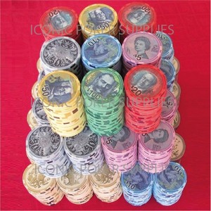 CURRENCY 10g CERAMIC 500pce POKER CHIP SET CUSTOM MADE