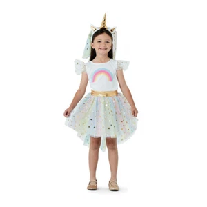 Unicorn Costume Ages 4-6 themed party dress up pretend play headband veil kids - Picture 1 of 3