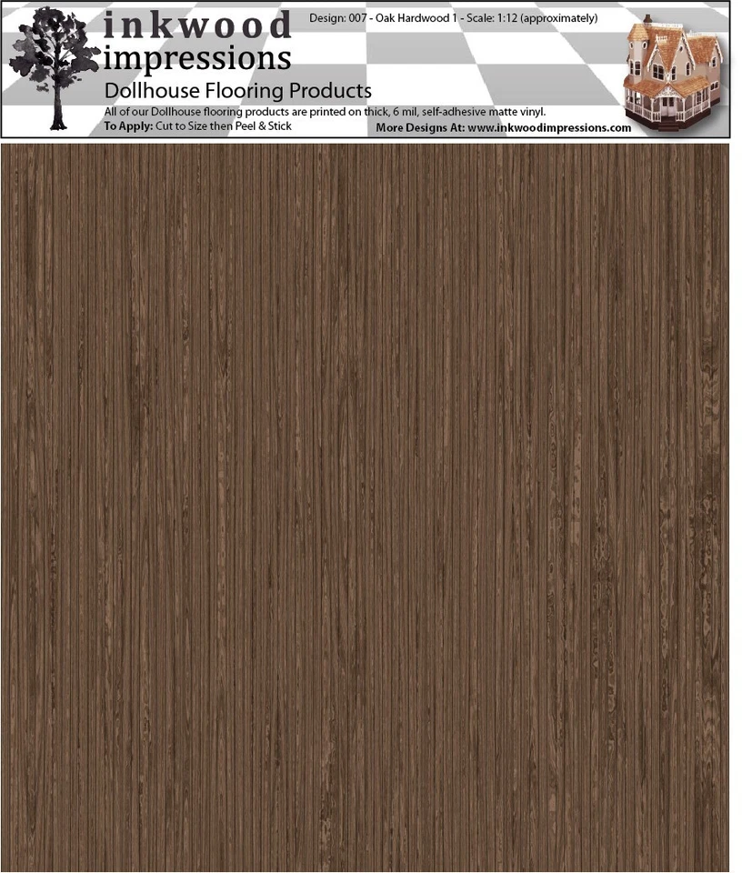 Dollhouse Miniature Black & Gold Victorian Faux Tile Flooring Sheet 1 12 Scale