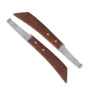 Horse Farrier Hoof Knife Sharp Edge Steel Blade Polished Wooden Grip - Picture 1 of 7