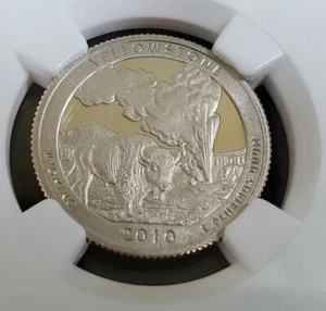 2010 S Clad 25c Yellowstone NP State Quarter NGC PF69 Ultra Cameo- Brown Label - Picture 1 of 4