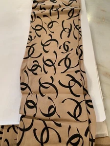 New CHANEL Runway "CC" Logo Beige & Black Tights Sz. 3  - Picture 1 of 10