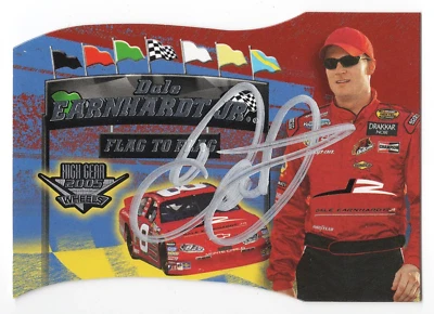 AUTOGRAPHED Dale Earnhardt Jr. 2005 Wheels High Gear Racing FLAG TO FLAG Rare In - Image 1 of 2