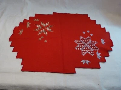 Hardanger Stickerei Tischdecke, Weihnachten, Handarbeit - Bild 1 von 4