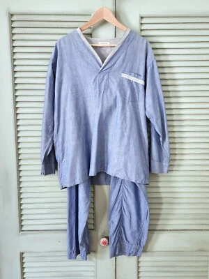 Juego de pijama de algodón True Vintage años 20, ropa de salón antigua, para hombre M/L Foto 1 de 4