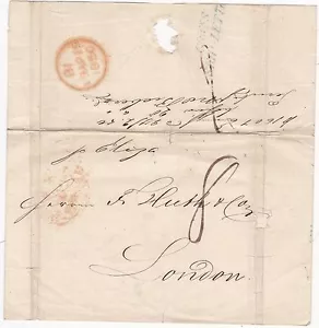 1850 BLU SENZA CORNICE COWES NAVE LETTERA WRAPPER A FRED HUTH LONDON - IOW MARITIME - Foto 1 di 2