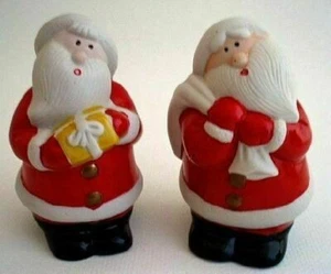 Santa Claus Porcelain Salt & Pepper Shakers In Original Box - Picture 1 of 3