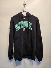 Vintage UND North Dakota Fighting Sioux NCAA Hooded Sweatshirt Mens Size XL Vtg