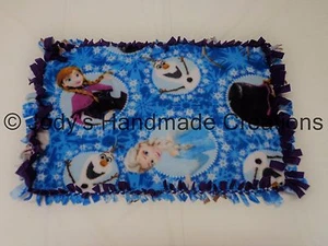 HANDMADE MINI BABY / PET FLEECE TIED SECURITY BLANKET -DISNEY FROZEN   15 X 23 - Picture 1 of 2