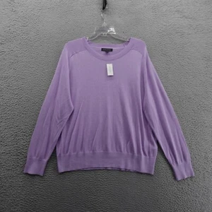 NWT Banana Republic Silk Yak Hair Sweater XL Purple Womens Long Sleeve Pullover - Picture 1 of 13