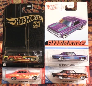 Hot Wheels '66 CHEVY NOVA 2 '19 Black & Red 22 Target Excl FLYING '23 55th Anniv - Picture 1 of 17