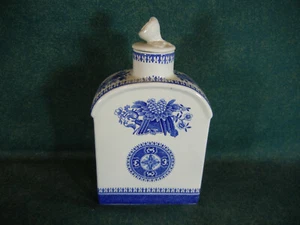 Spode Blue Fitzhugh Y2999 Tea Caddy with Lid - Picture 1 of 4