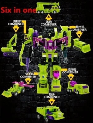ROBOT TRANSFORMERS DEVASTATOR G1 COMBINER WARS 80 KO CROMATO SDCC COLLECTOR CLUB - Immagine 1 di 4