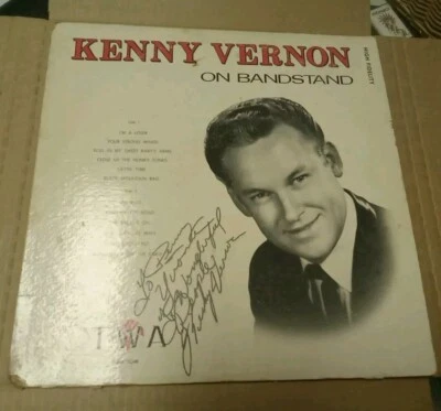 Kenny Vernon On Bandstand Autographed Vinyl TWA Record LP to  Perry And Yvonne - Image 1 of 4