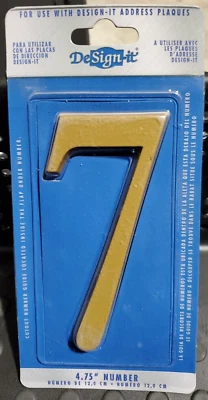 Placa/buzón de dirección premium No.7 - dorado/número latón satinado - 4,75" DeSign-It Foto 1 de 2
