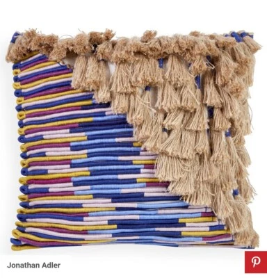 Jonathan Adler Topanga Corded Throw Pillow With Tassels & Embroidered Detail – 1 Foto 1 de 4