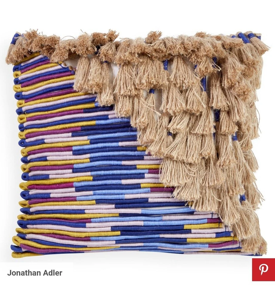 Jonathan Adler Topanga Corded Throw Pillow With Tassels & Embroidered Detail – 1 - Image 1 of 4