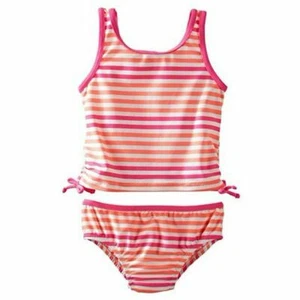 Osh Kosh Girls Striped Tankini Swimsuit Size 4 6 6X - Picture 1 of 1