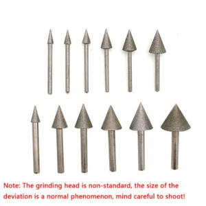 Diamond Grinding Heads Umbrella Mushroom Jade Carving Tools Burr Bits Drill - Picture 1 of 4