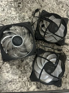 3pc Cooler Master 650-2000RPM DC 12V 0.37A 2x 1200 Rpm Fans Cooling Fans Pc Part - Afbeelding 1 van 17