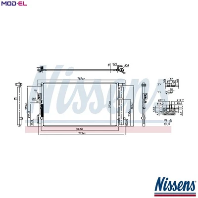 CONDENSER AIR CONDITIONING 940939 FOR HYUNDAI KIA G4FD 1.6L G4KJ 2.4L 4cyl 1.6L - Image 1 of 4