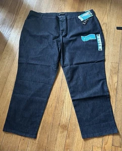 Lee Womens Straight Leg Elastic Stretch Jeans Dark Indigo Plus 24W Petite NWT! - Picture 1 of 5