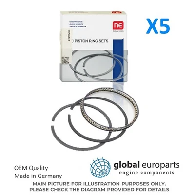 JUEGO ANILLO PISTÓN PARA VOLVO S40 V40 S70 V70 C70 850 TURBO 5 CILINDROS Foto 1 de 4